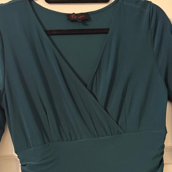 Elegant Teal Flattering Dress - Picture 2 of 4